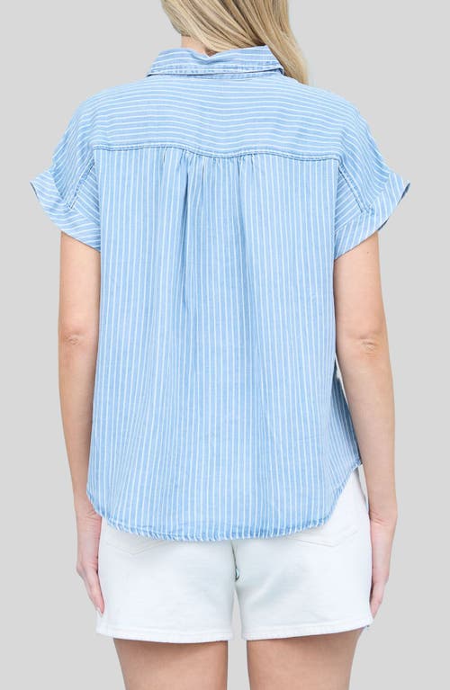 BLU PEPPER BLU PEPPER CHAMBRAY BUTTON FRONT TOP