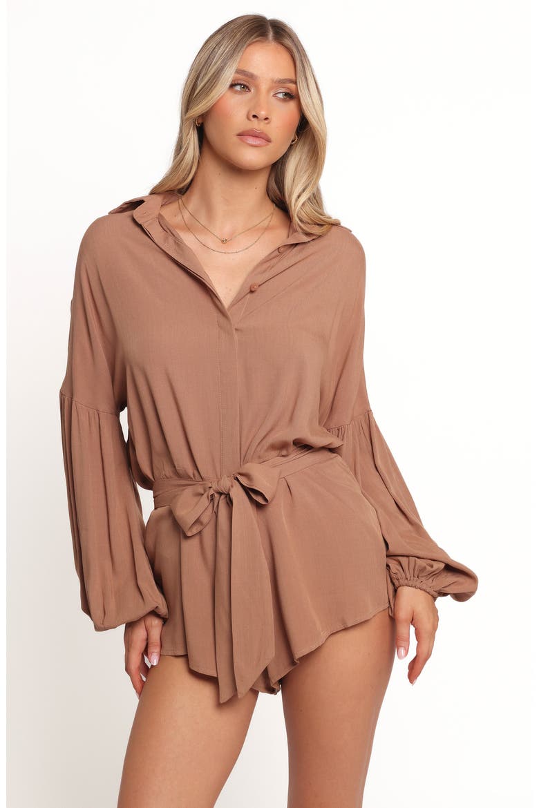 Pali Long Sleeve Romper, Alternate, color, MOCHA