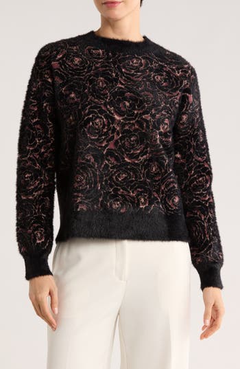 Dr2 By Daniel Rainn Yummy Eyelash Crewneck Sweater In Black