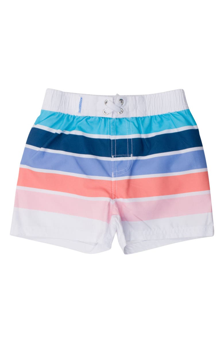 RuggedButts Boys UPF50+ Swim Trunks, Main, color, Seaside Stripe