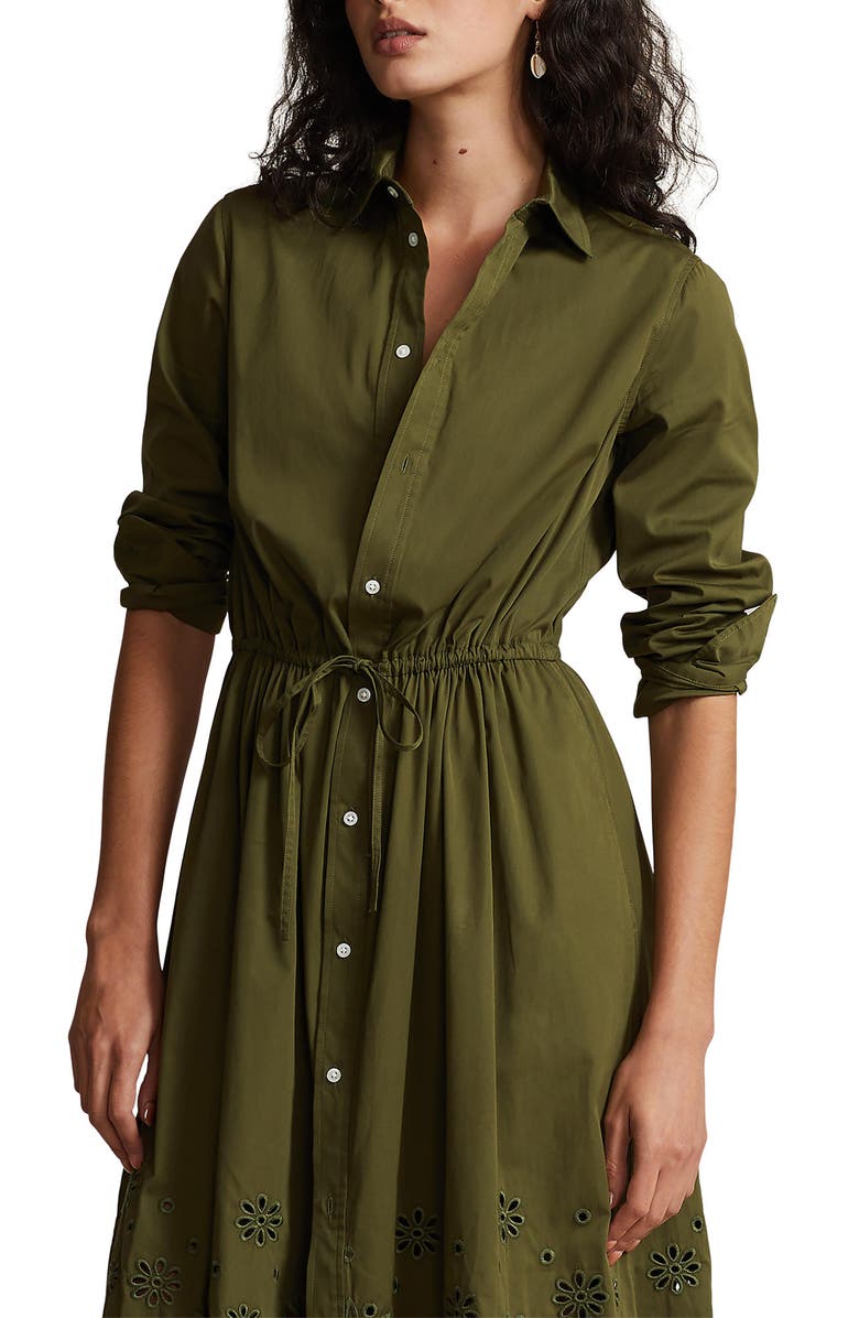 Polo Ralph Lauren Long Sleeve Cotton Twill Shirtdress, Alternate, color, 