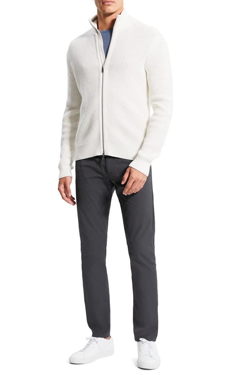Theory Gary Thermal Cotton & Cashmere Zip-Up Sweater, Alternate, color,