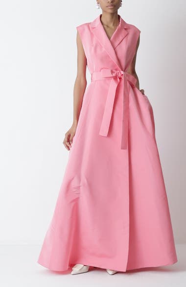 Carolina Herrera Sleeveless Silk Faille Belted Trench Gown Carolina Herrera Sleeveless Silk Faille Belted Trench Gown