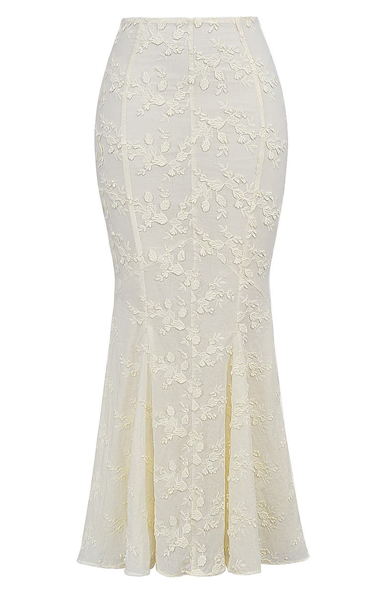 HOUSE OF CB Veronica Floral Mermaid Maxi Skirt, Alternate, color, Ivory