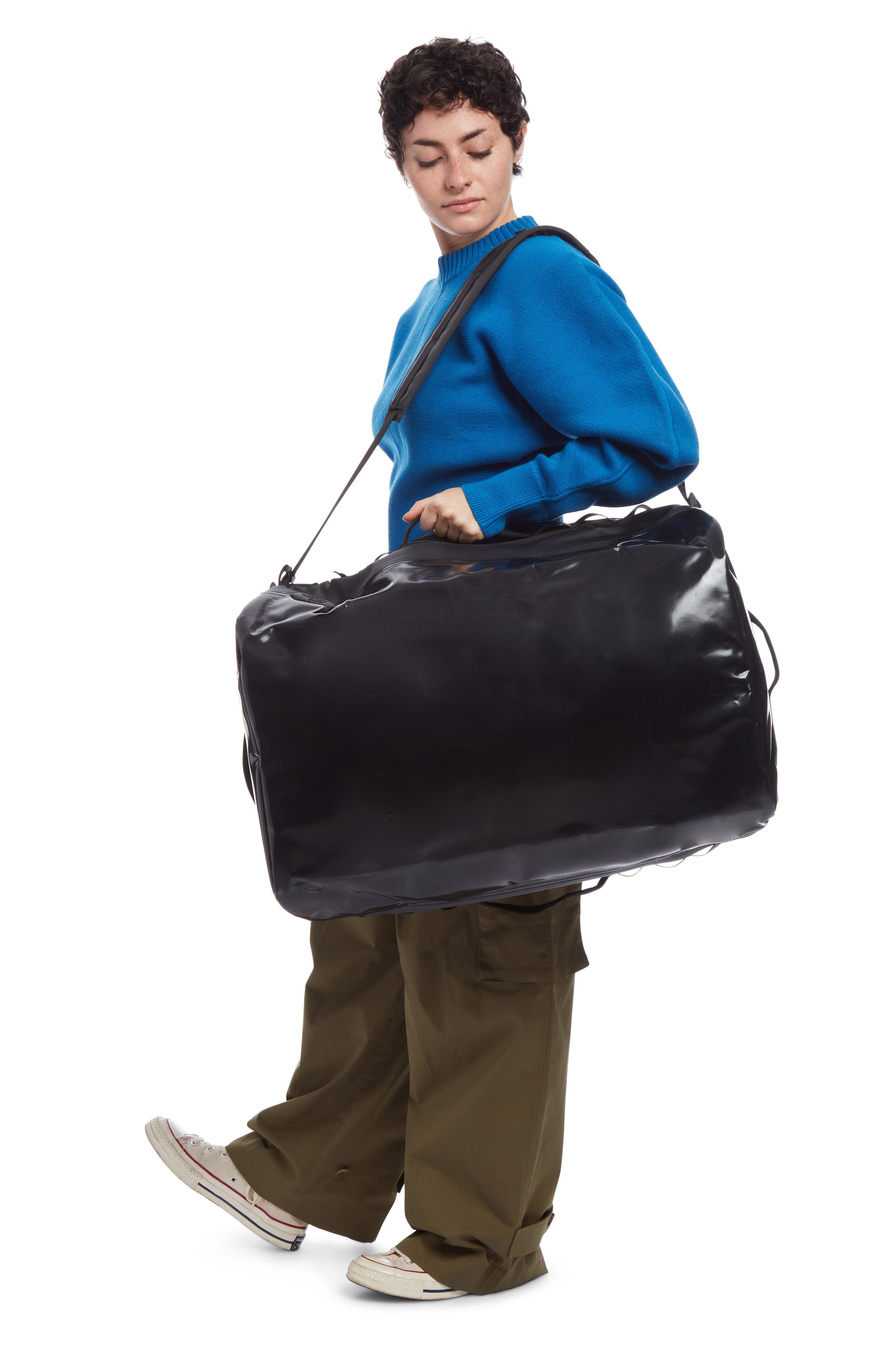 Baboon to the Moon Primary Water Resistant PVC Big Go Bag, Alternate, color, Black