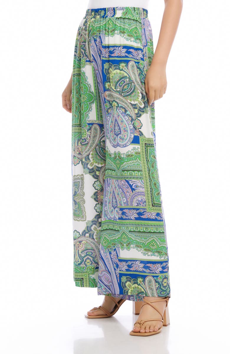 Karen Kane Paisley Print High Waist Wide Leg Pants, Alternate, color, 