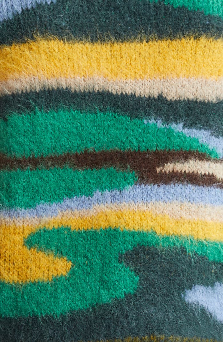 The Elder Statesman Topo Jacquard Suri Alpaca Blend Sweater Vest, Alternate, color, Green Multi