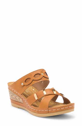 EXTREME BY EDDIE MARC Buckle Wedge Slide Sandal