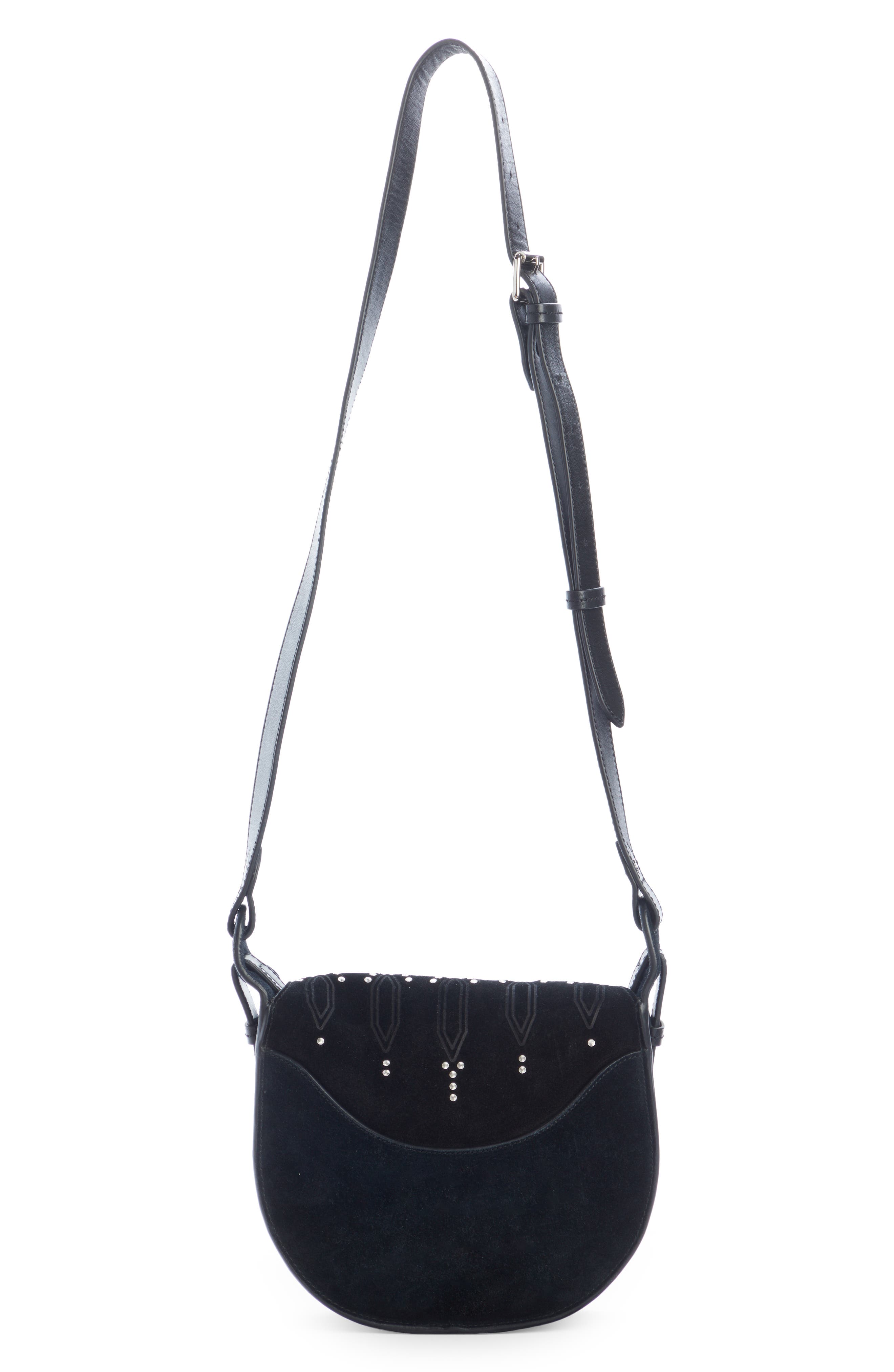 Isabel Marant Botsy Studded Suede Crossbody Bag, Alternate, color, 