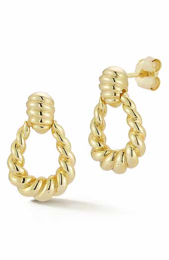 Twisted Doorknocker Drop Earrings