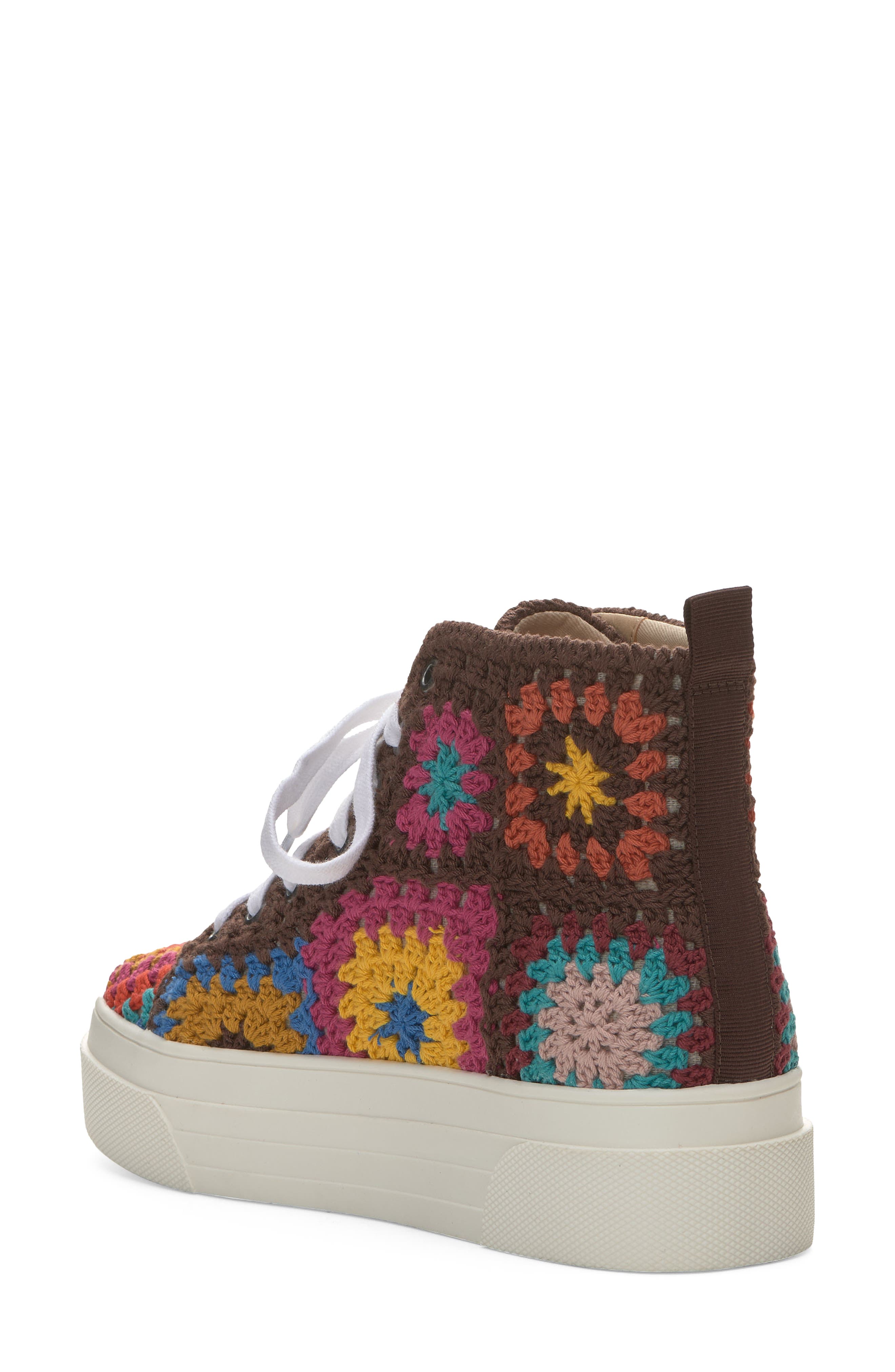 Lucky Brand Curla Crochet High Top Sneaker, Alternate, color, 