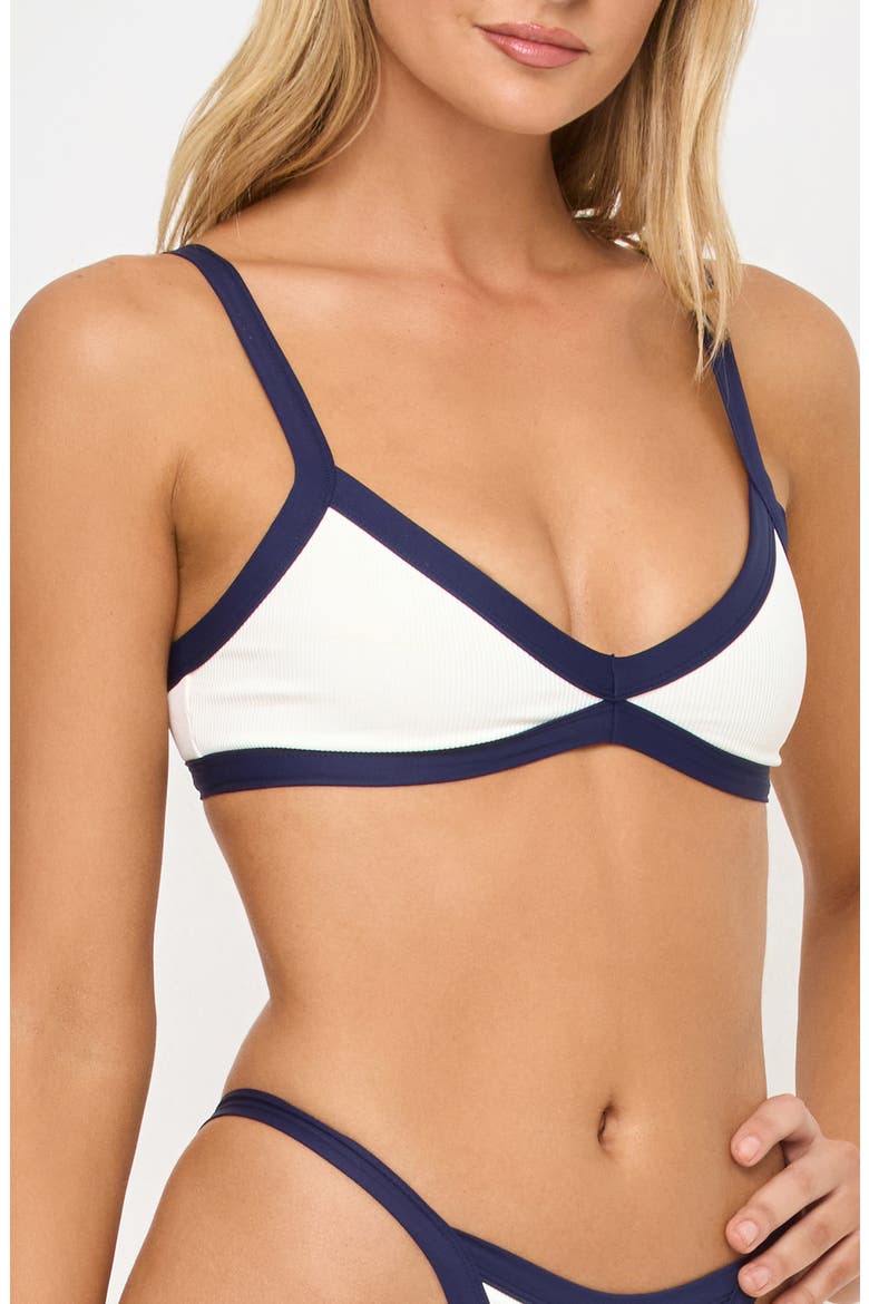 Taylor Rib Bikini Top, Alternate, color, MIDNIGHT/ CREAM