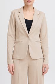 ICHI Regular Notch Lapel Ponte Blazer