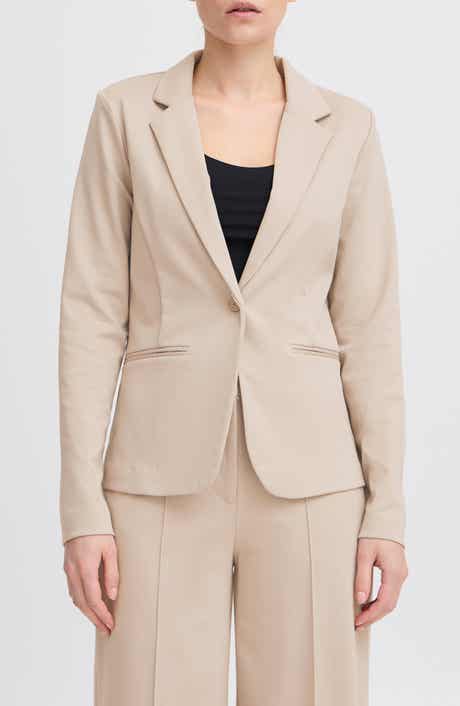 ICHI Regular Notch Lapel Ponte Blazer