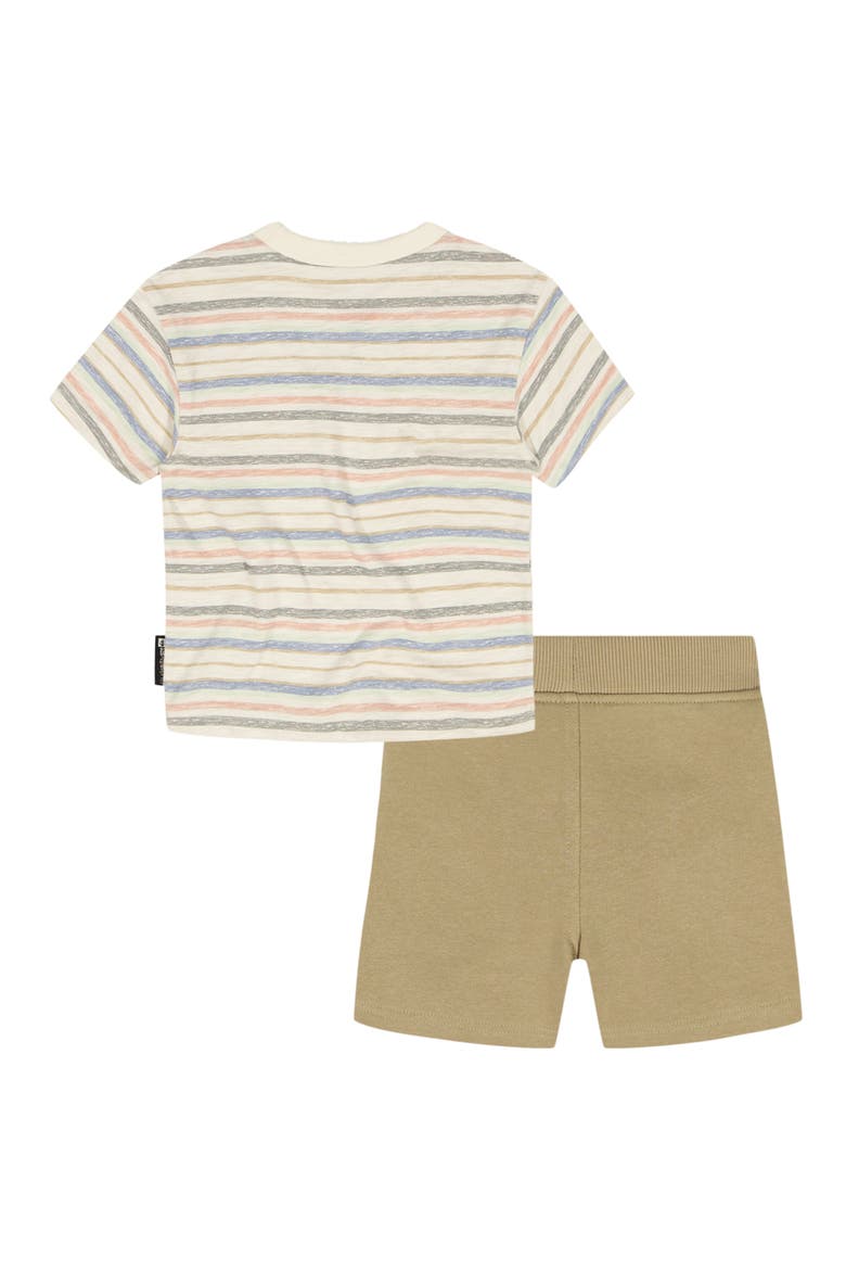 Stripe T-Shirt & Shorts Set, Alternate, color, BEIGE ASSORTED