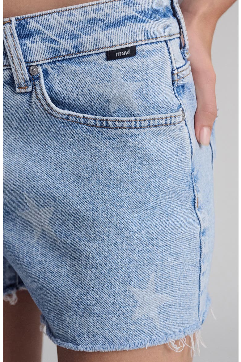 Rosie Star Print Denim Cutoff Shorts, Alternate, color, STAR DENIM