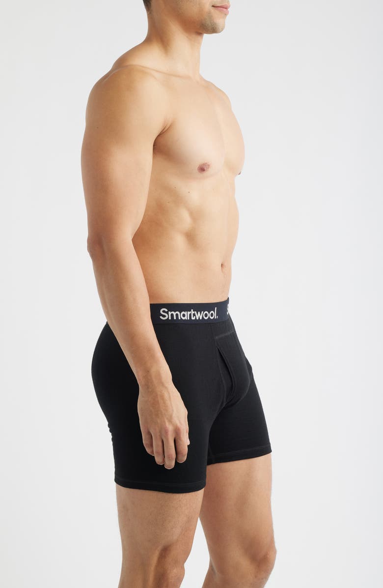 Smartwool Merino Wool Blend Boxer Briefs, Alternate, color, Black
