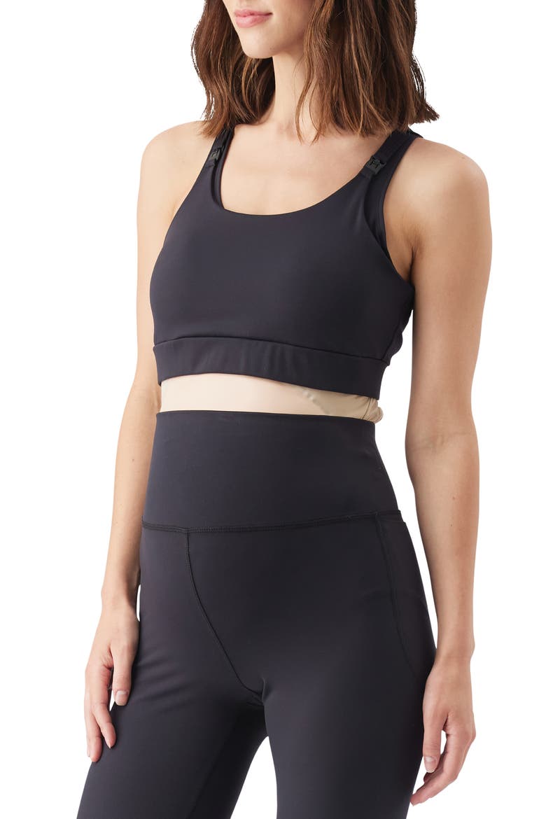 Tempo Nursing Crop Top, Alternate, color, Black