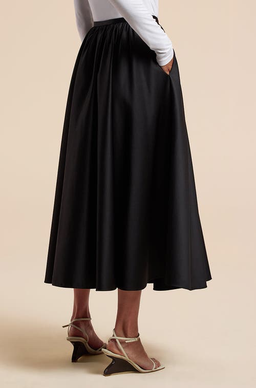 REBECCA TAYLOR REBECCA TAYLOR SATEEN MIDI SKIRT 