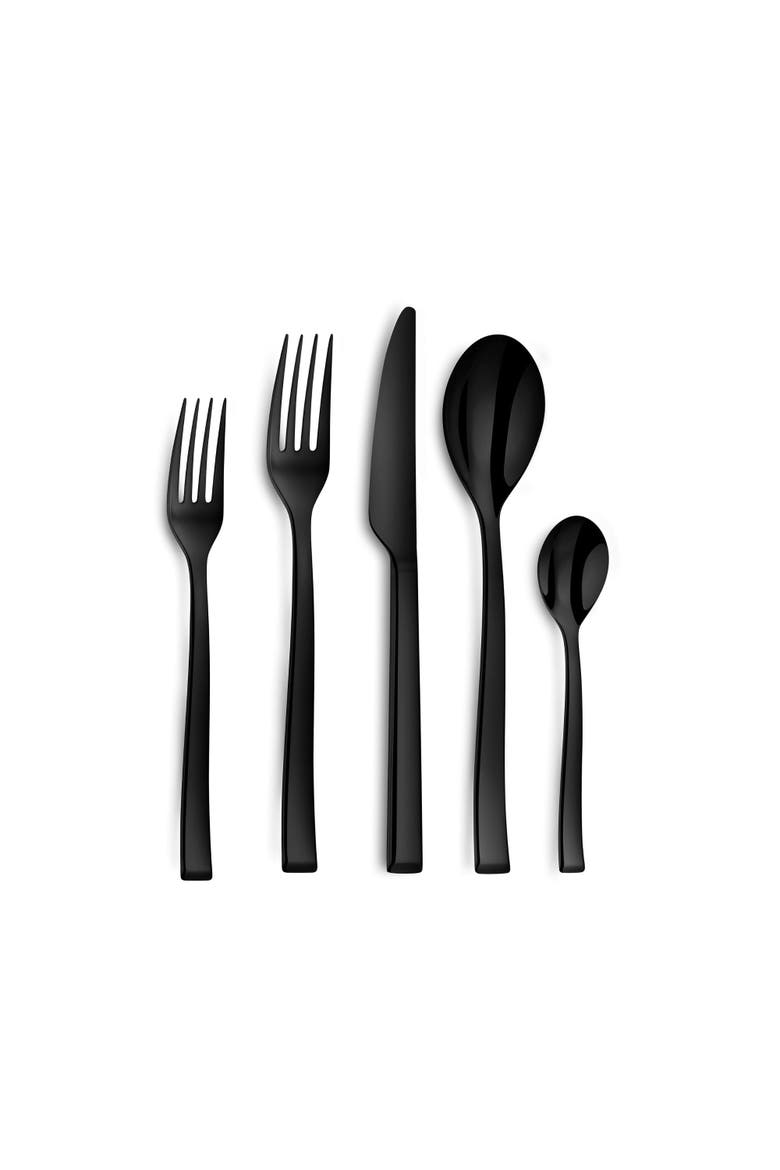 Side PVD Black 5 Piece Place Setting, Main, color, BLACK