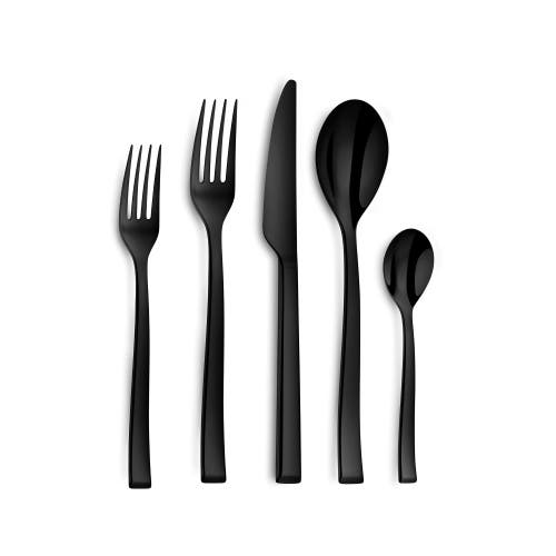 Couzon Side Pvd Black 5 Piece Place Setting In Black