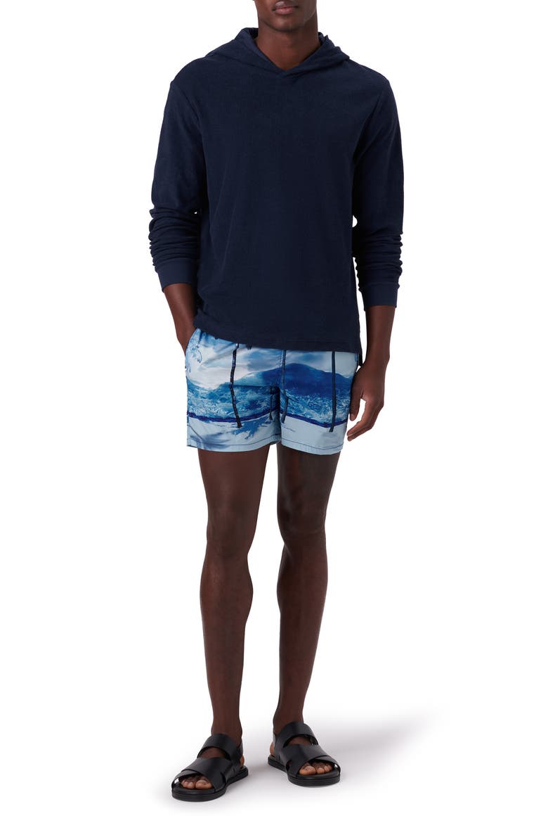 Cotton French Terry Hoodie, Alternate, color, NAVY