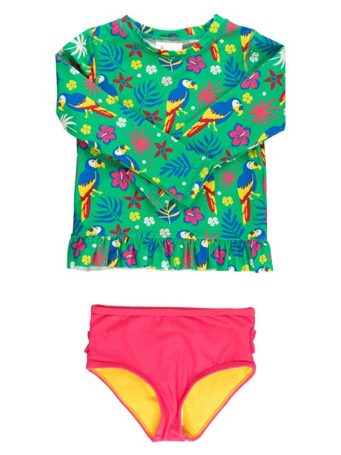 Toddler Girls UPF50+ Long Sleeve Rash Guard Bikini