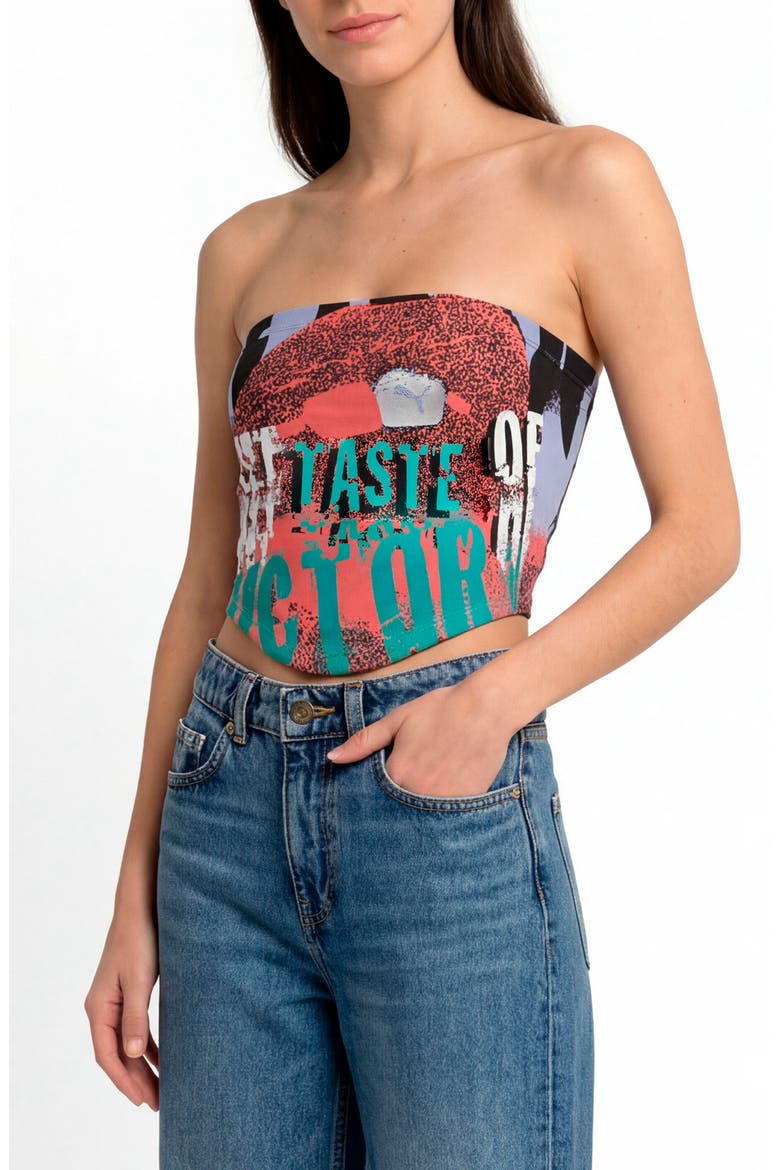 Dare To Graphic Tube Top, Main, color, PUMA BLACK