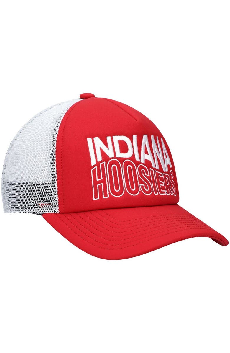 adidas Men's adidas Crimson/White Indiana Hoosiers Wave Foam Trucker Snapback Hat, Alternate, color, Crimson