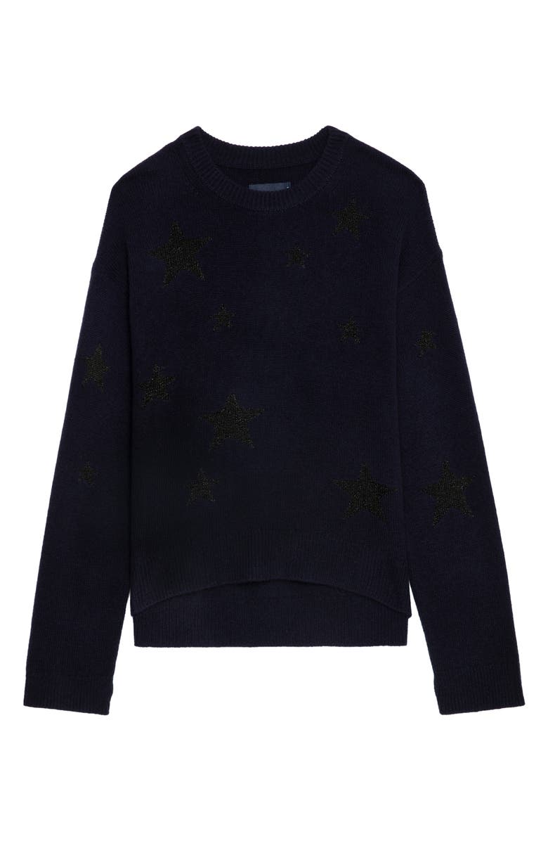 Zadig & Voltaire Markus Metallic Star Cashmere Blend Sweater, Alternate, color, 