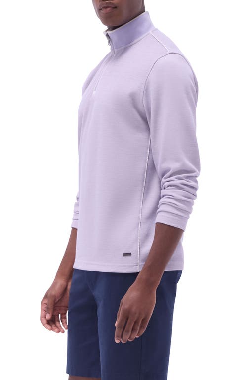 Bugatchi Quarter Zip Performance Pullover In Lilac