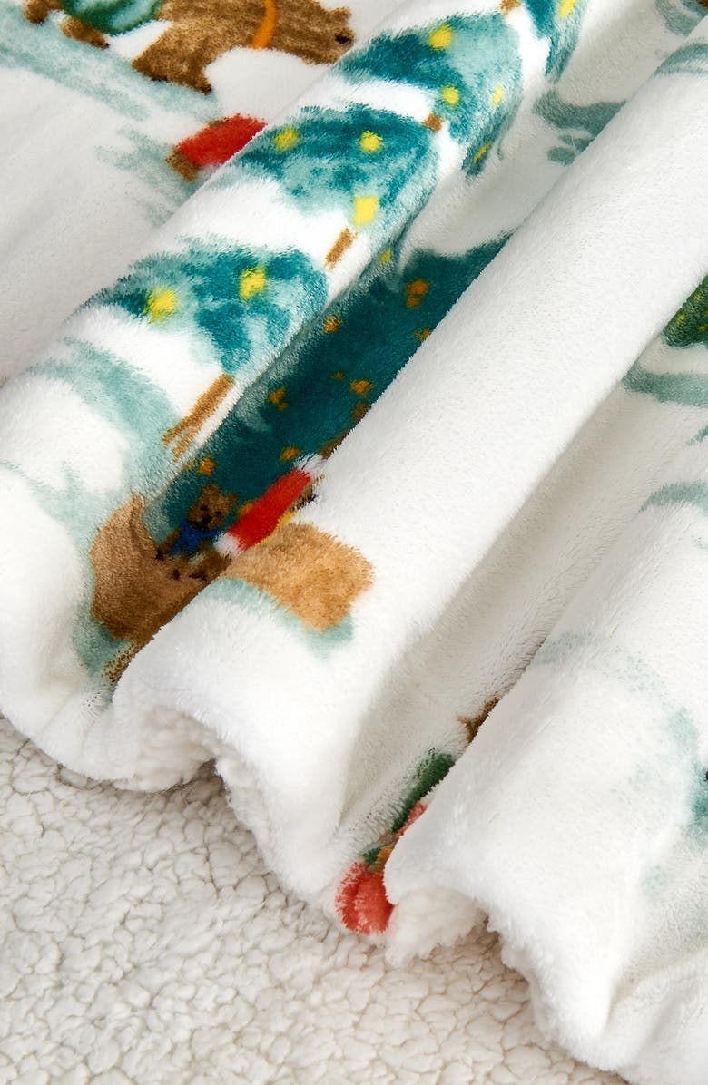 Woven & Weft Holiday Theme Reversible Faux Shearling Throw Blanket, Alternate, color, 