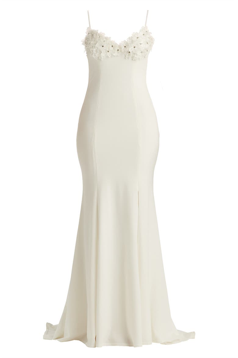 3D Flower Mermaid Gown, Alternate, color, IVORY