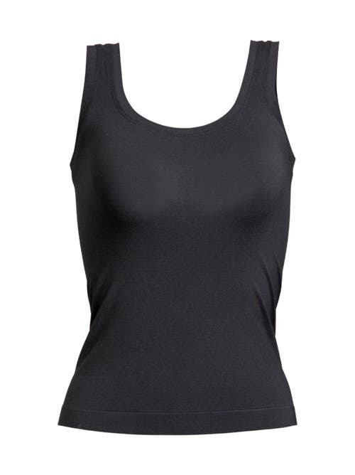 Single Stitch Seamless Modal Blend Tank In Black