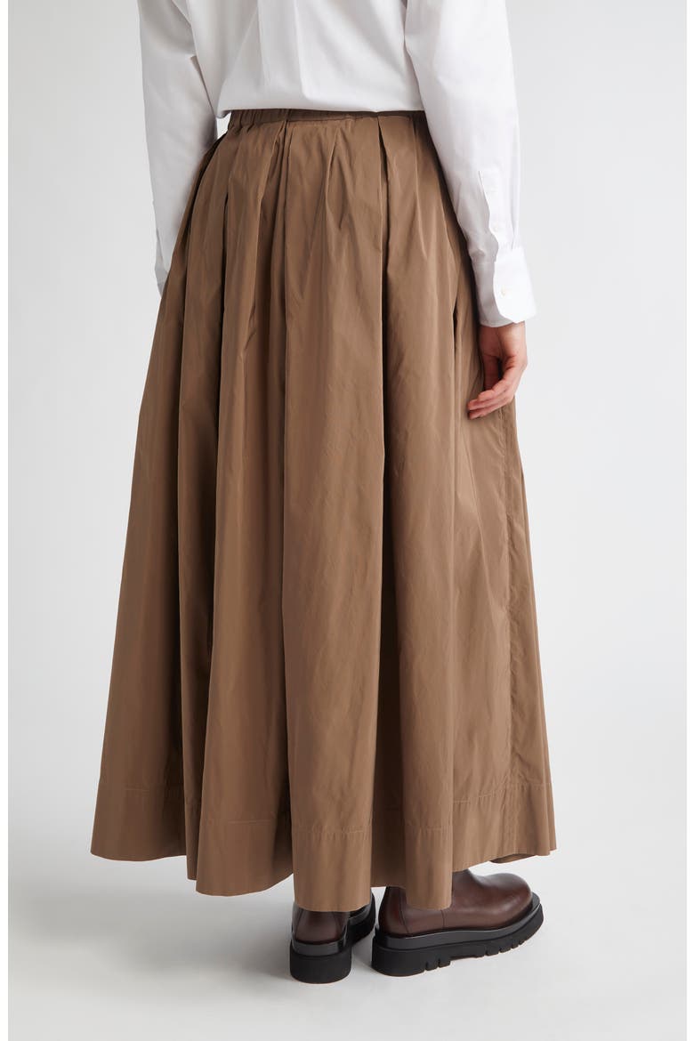 Aloe Pleated Micro Faille Maxi Skirt, Alternate, color, BROWN