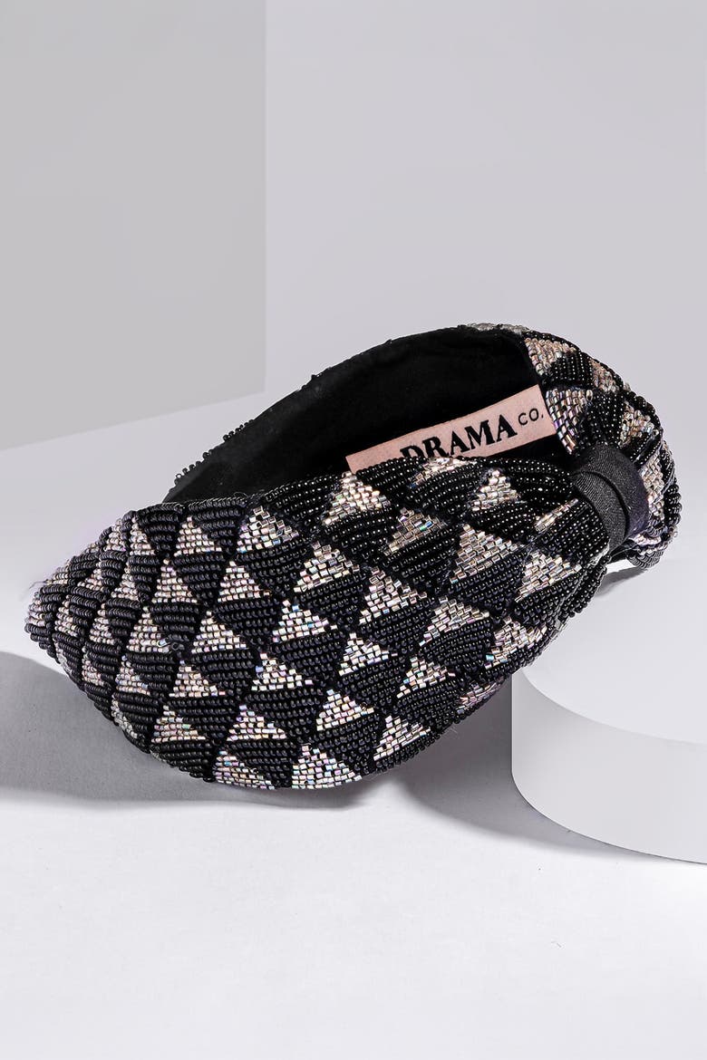 Selene Knotted Hair Band - Black & Silver, Alternate, color, Black
