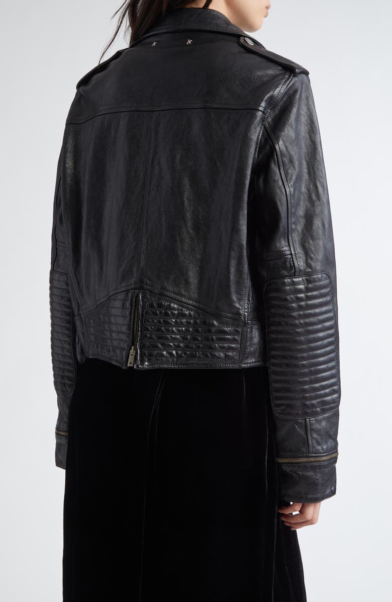 Golden Goose Journey Nevada Leather Moto Jacket, Alternate, color,