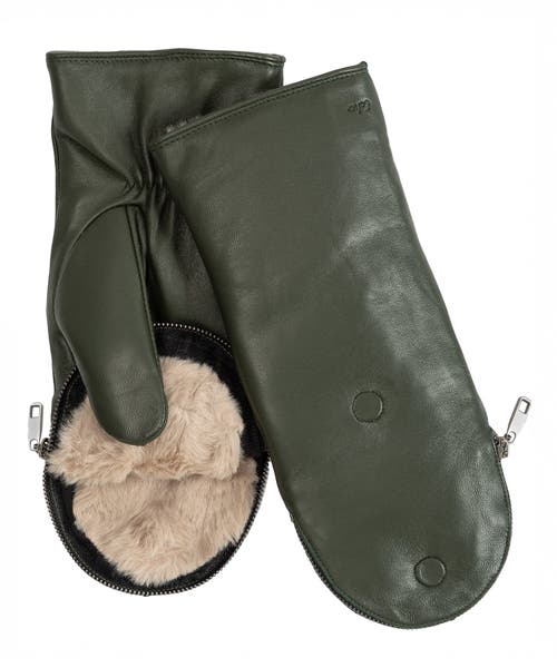 Echo Zip-top Glove With Faux Fur Lining In Green