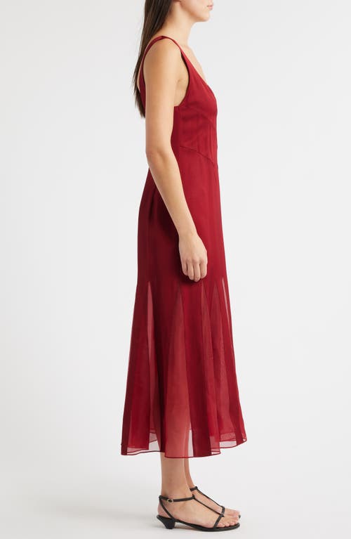 Hugo Boss Boss Sleeveless Godet Maxi Dress In Red