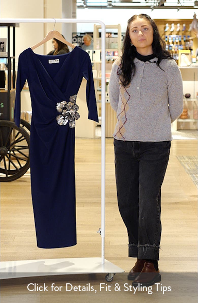 Onori Sequin Appliqué Knit Midi Dress, sales video thumbnail