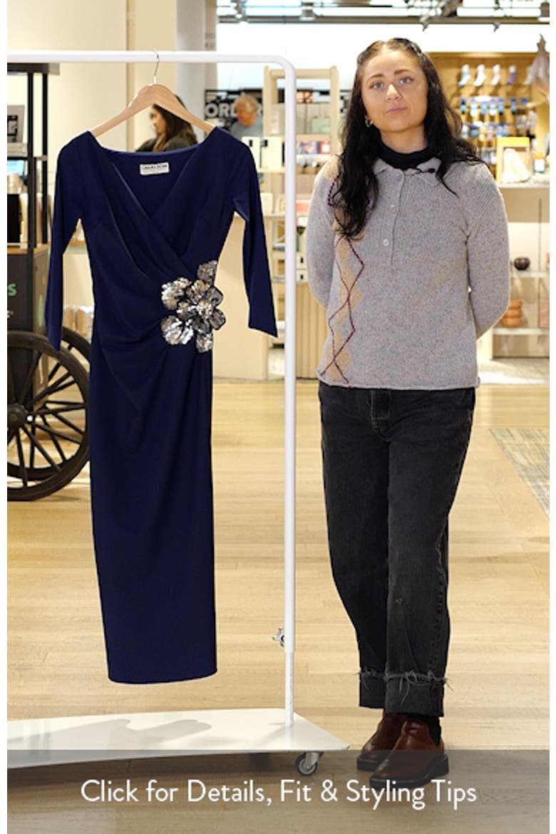 Onori Sequin Appliqué Knit Midi Dress video