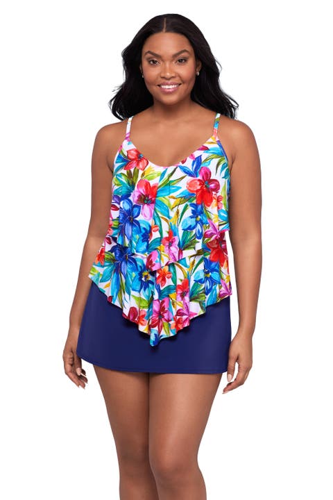 Ronnie 2 Tier Ruffle Tankini Swimsuit Top