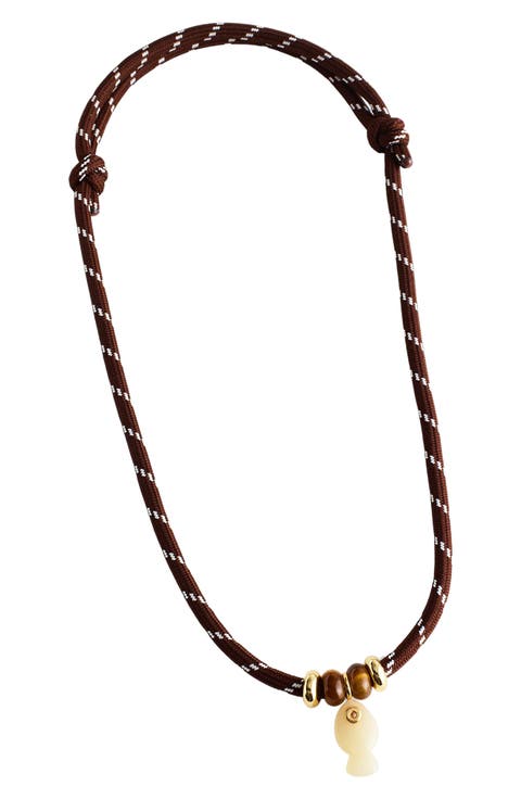 Semiprecious Paracord Charm Necklace