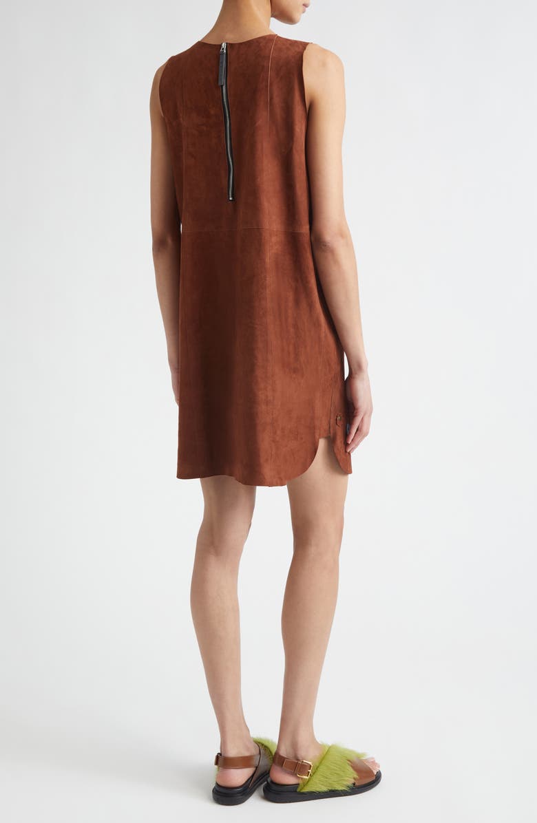 Marni Two-Tone Mixed Media Asymmetric Midi Dress, Alternate, color, 00B42 Turquoise