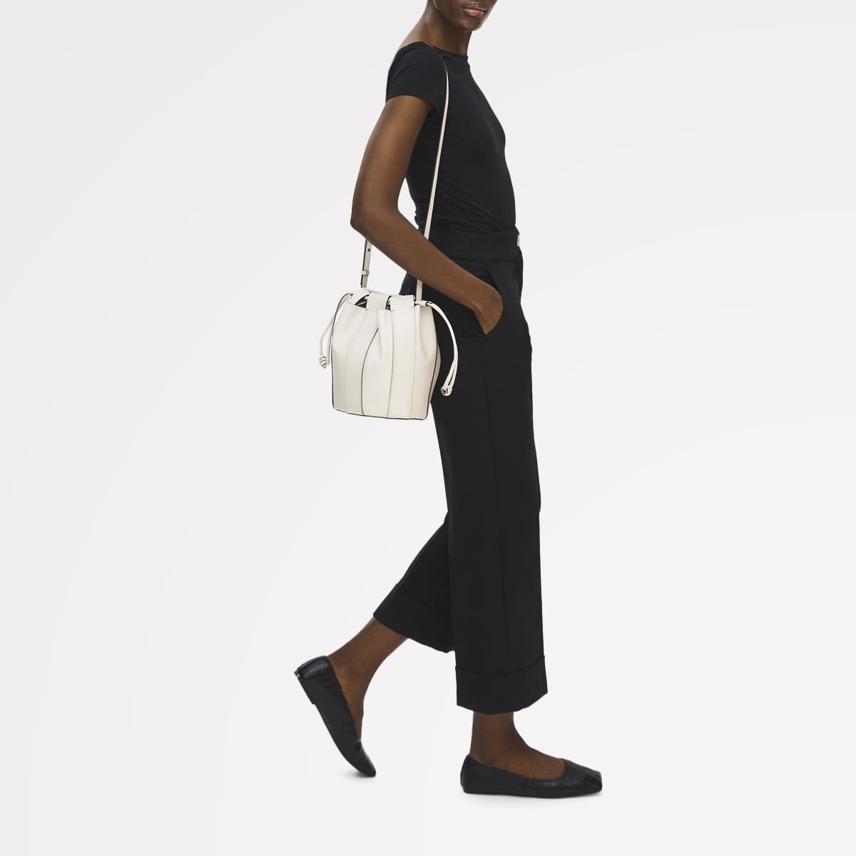Radley The Flora Medium Drawstring Crossbody Bag, Alternate, color, Salt