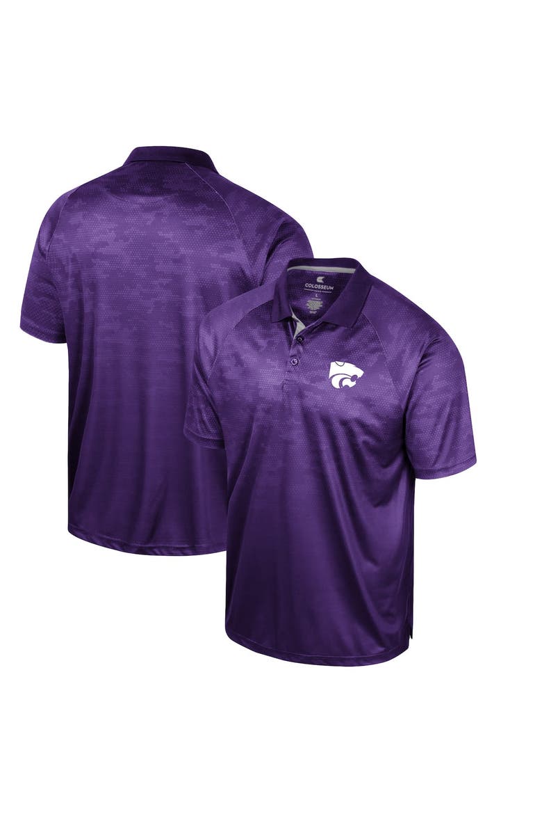 Men's Colosseum Purple Kansas State Wildcats Honeycomb Raglan Polo, Main, color, Purple