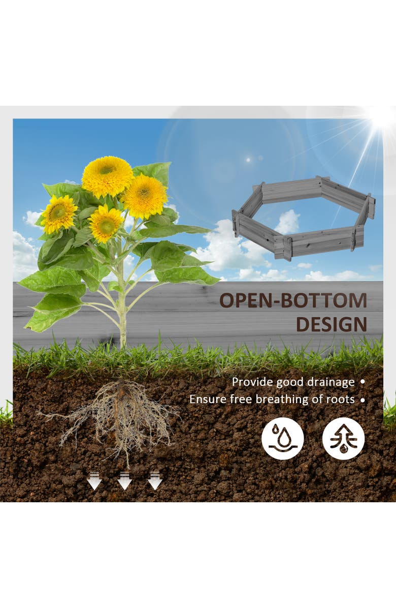 Outsunny Raised Garden Bed, Alternate, color, Gray