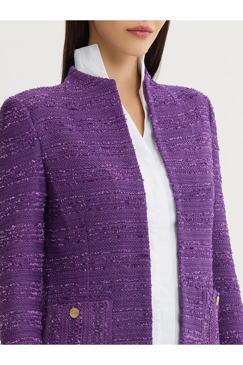 Tailored Tonal Ribbon Knit Jacket, Alternate, color, Fresh Purple