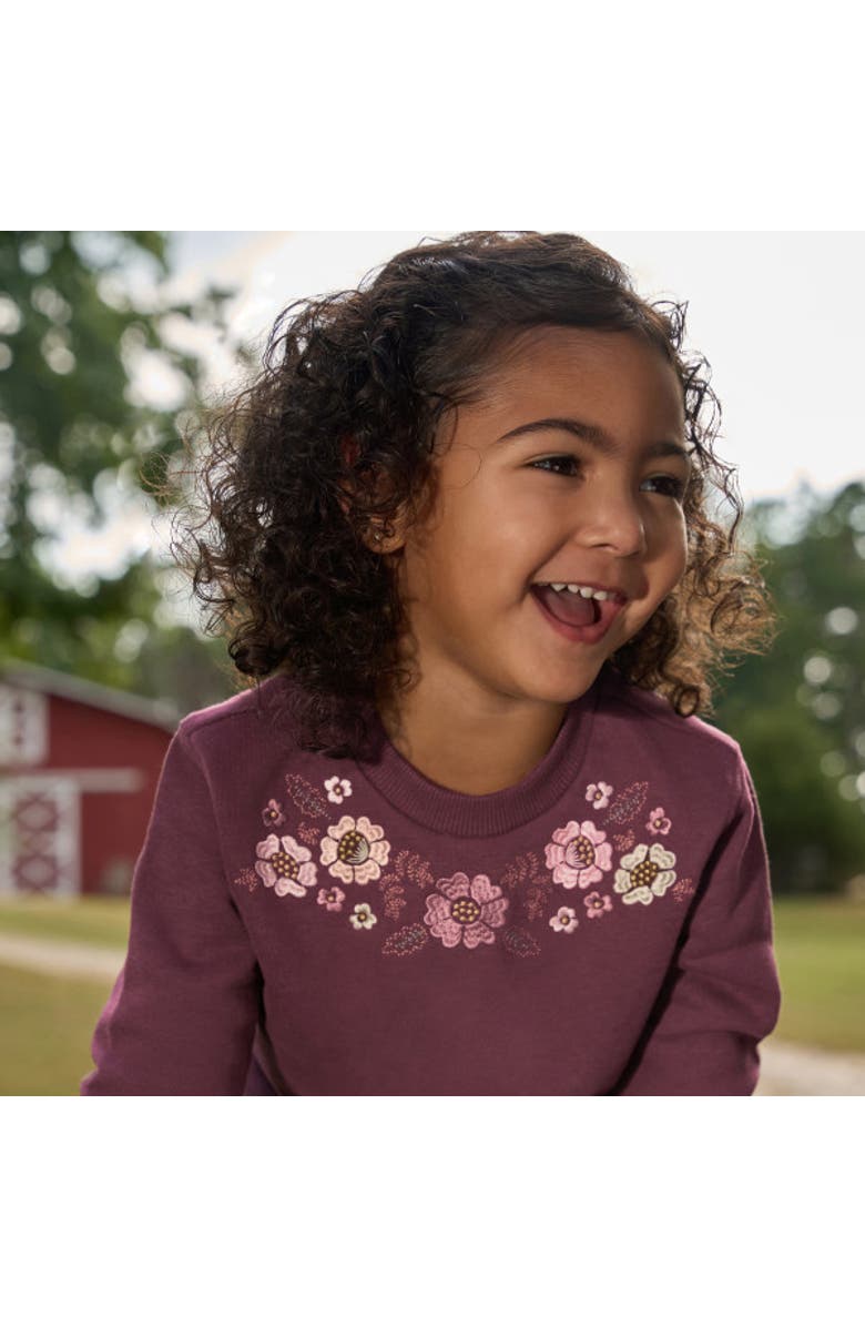 Modern Moments<sup>™</sup> by Gerber Embroidered Floral Sweatshirt and Jogger Set, Alternate, color, Purple