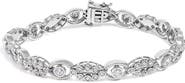 Haus of Brilliance 10K White Gold 2.0 Cttw Diamond Milgrain Cluster Link Bracelet